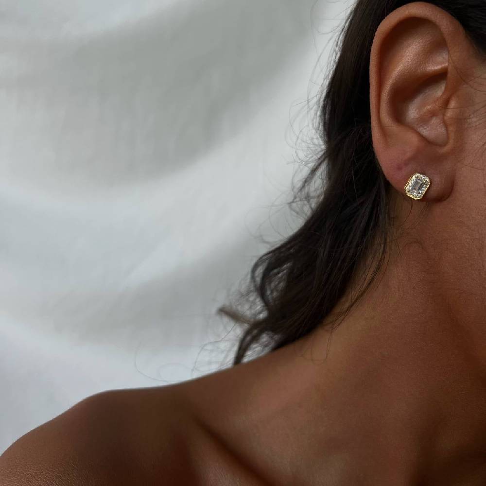 Kardelen Baguette Ohrring - 925 SILBER