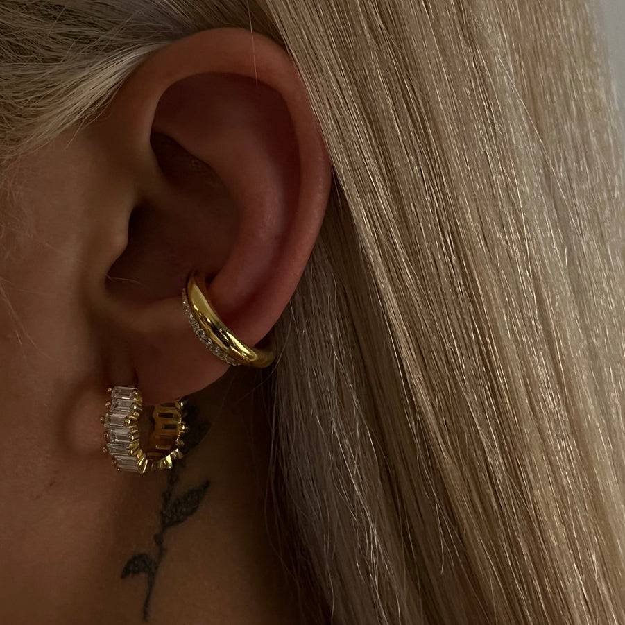 Kardelen Baguette Round Ohrring - 925 SILBER