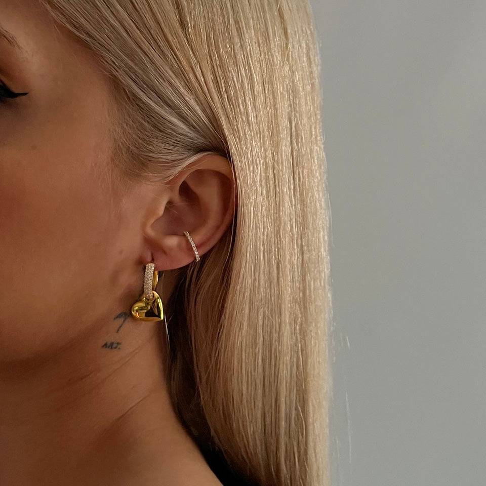 Kardelen Big Herz Zirkonia Ohrring - 925 SILBER