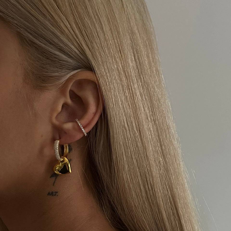 Kardelen Big Herz Zirkonia Ohrring - 925 SILBER