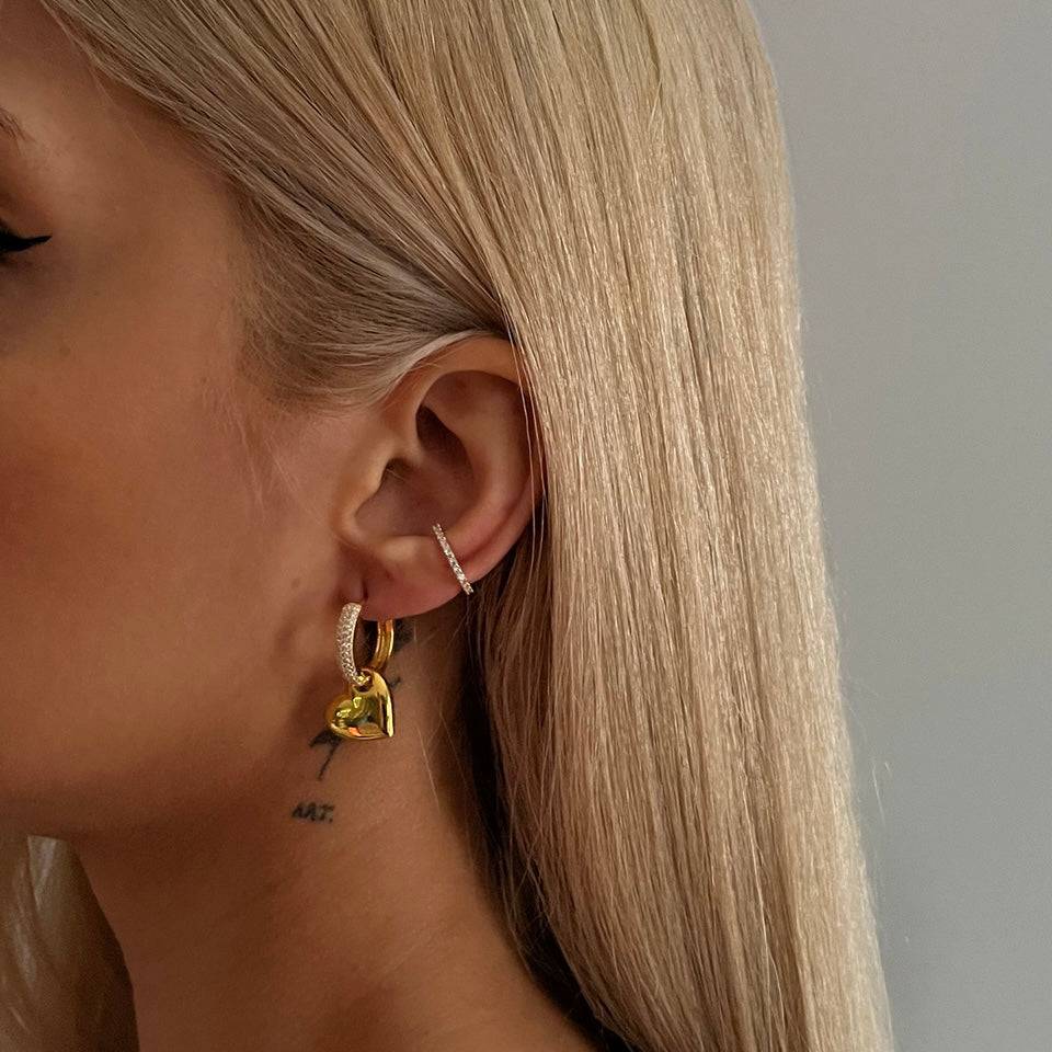 Kardelen Big Herz Zirkonia Ohrring - 925 SILBER