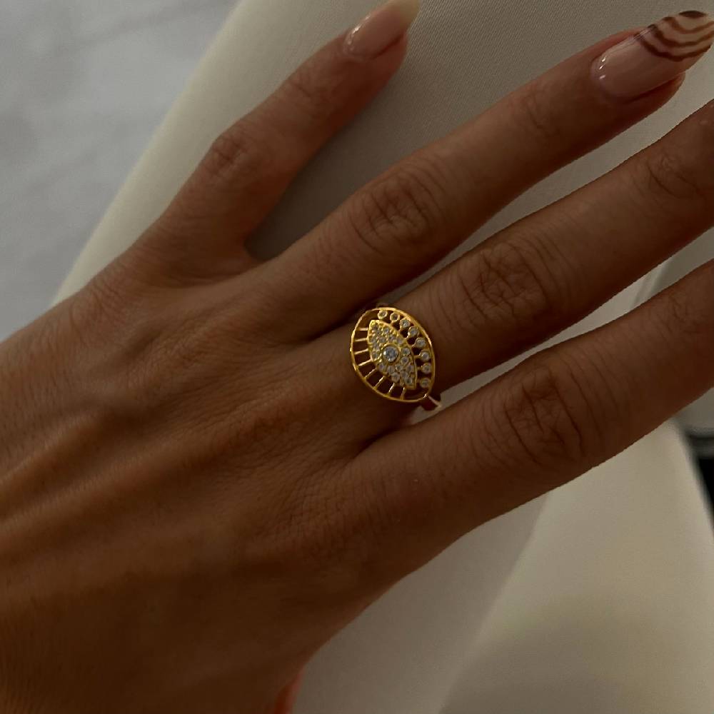 Kardelen Big Zirkonia Augen Ring - 925 SILBER