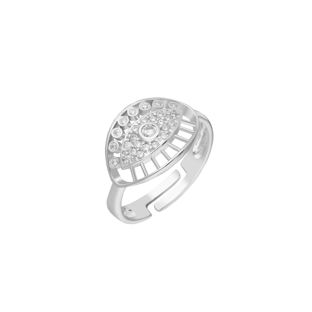 Kardelen Big Zirkonia Augen Ring - 925 SILBER