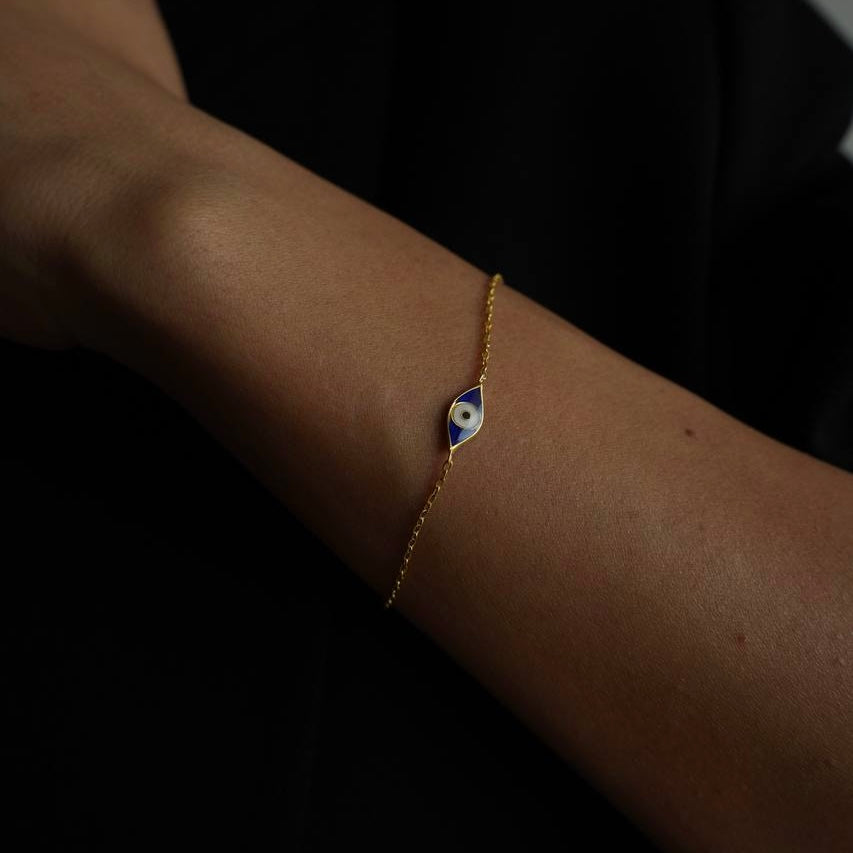 Kardelen BLAUE MINI EYE ARMKETTE - 925 SILBER