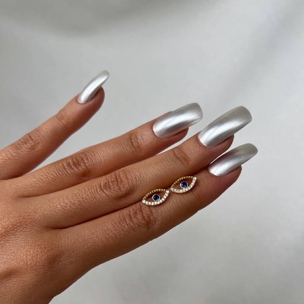 Kardelen Blue Eye Stecker Ohrring - 925 SILBER