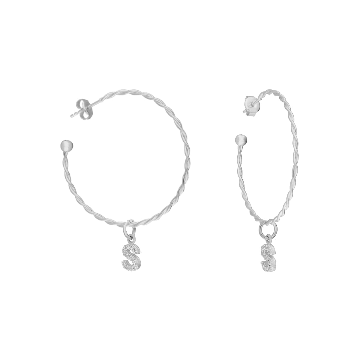 Kardelen Buchstaben Creolen Ohrring - 925 SILBER