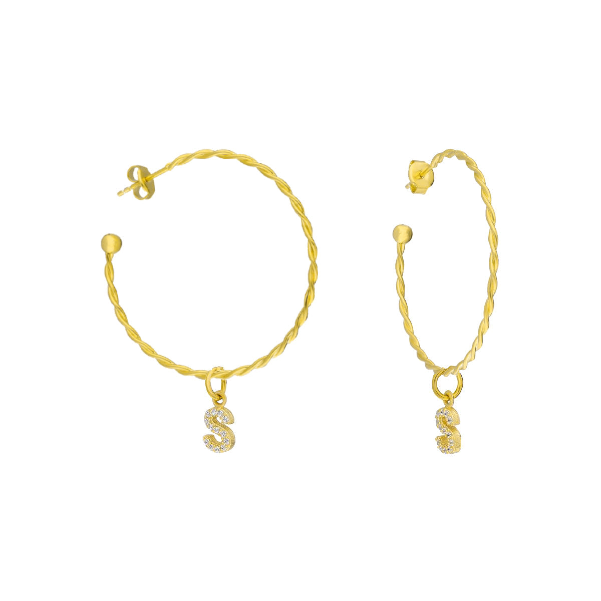 Kardelen Buchstaben Creolen Ohrring - 925 SILBER