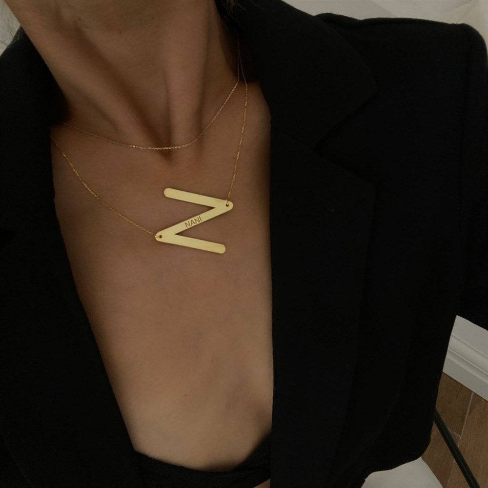 Kardelen BUCHSTABEN HALSKETTE BIG - 925 SILBER