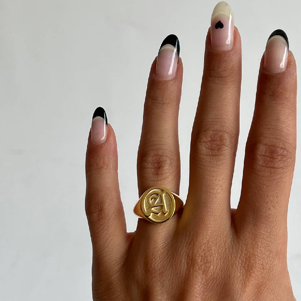 Kardelen Buchstaben Ritter Ring - 925 SILBER