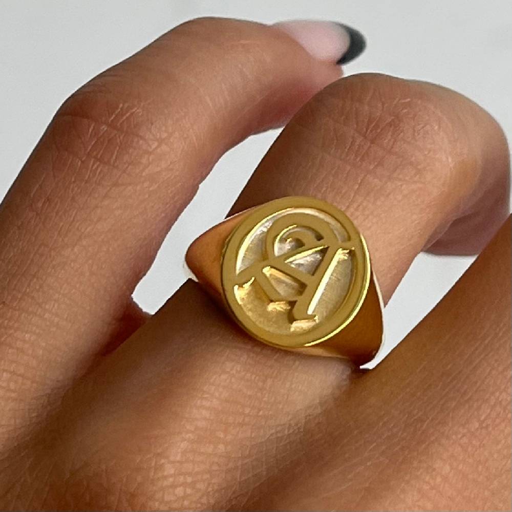 Kardelen Buchstaben Ritter Ring - 925 SILBER