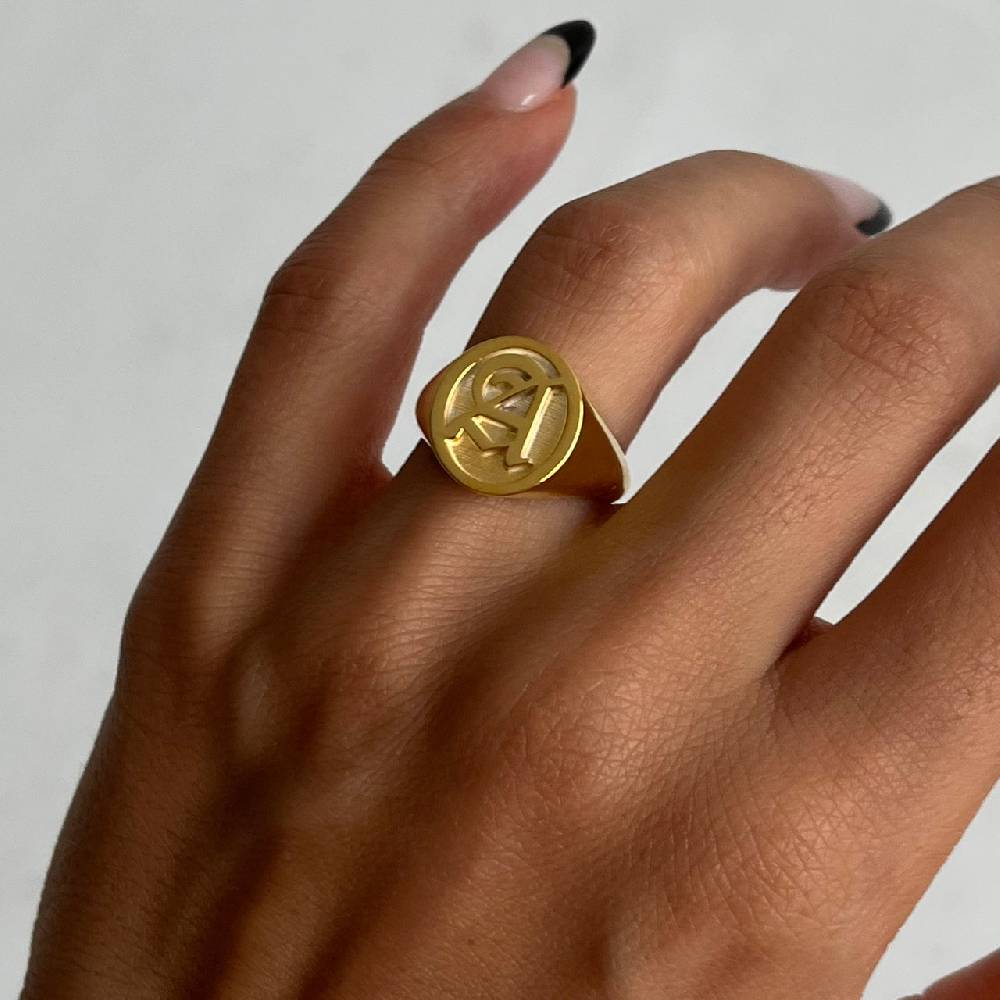 Kardelen Buchstaben Ritter Ring - 925 SILBER