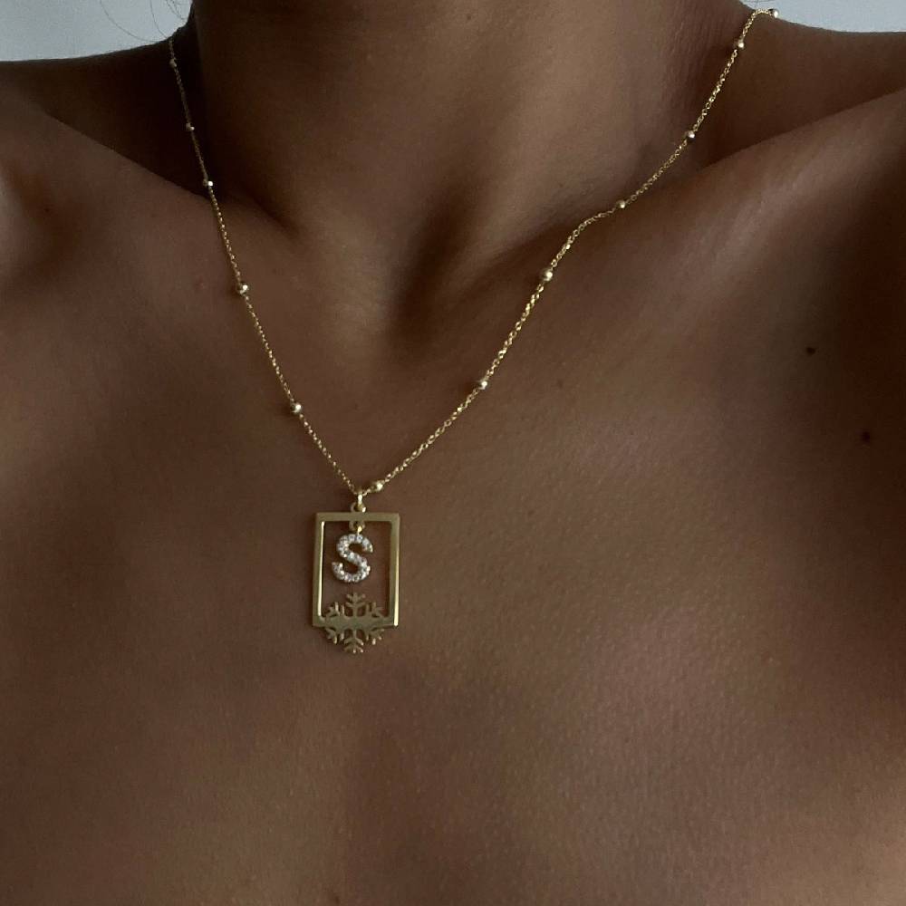 Kardelen Buchstabenkette Mit Ball Chain - 925 SILBER