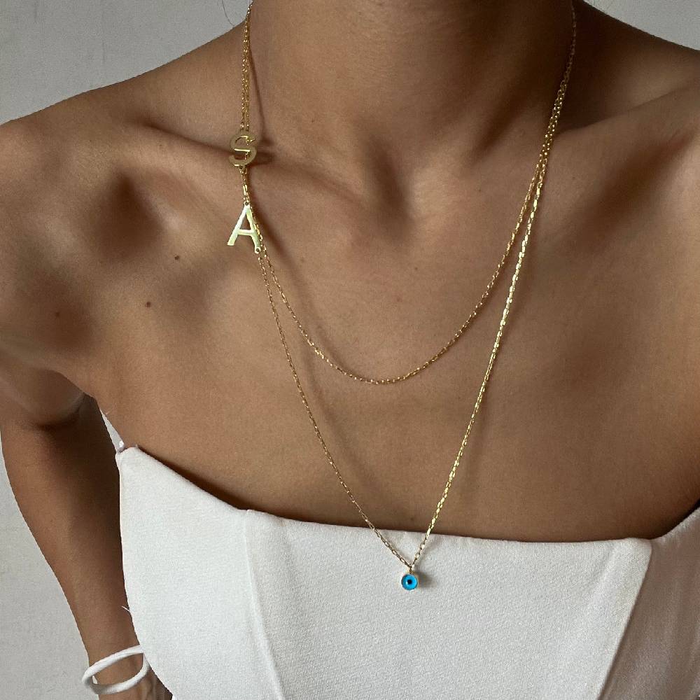 Kardelen Buchstabenkette Nazar 2er - 925 SILBER