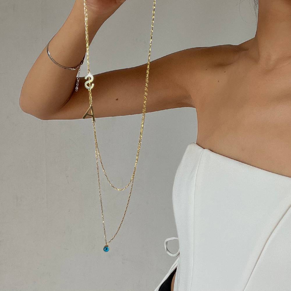 Kardelen Buchstabenkette Nazar 2er - 925 SILBER