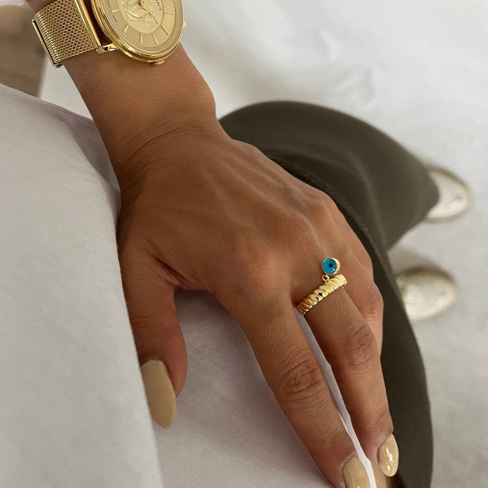 Kardelen Burma Nazar Ring - 925 SILBER