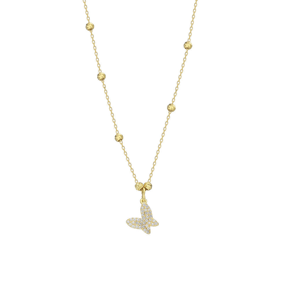 Kardelen BUTTERFLY BALL HALSKETTE - 925 SILBER