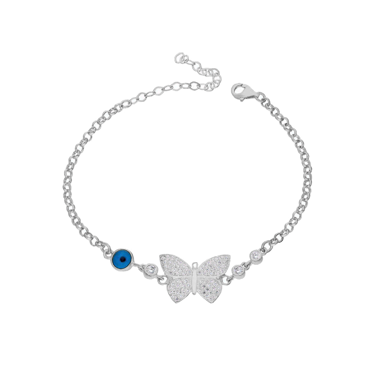 Kardelen Butterfly Nazar Armkette - 925 SILBER