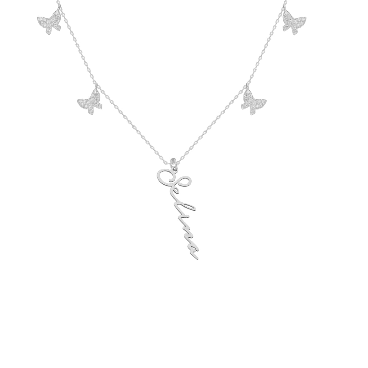 Kardelen Butterfly X Signatur Kette - 925 SILBER
