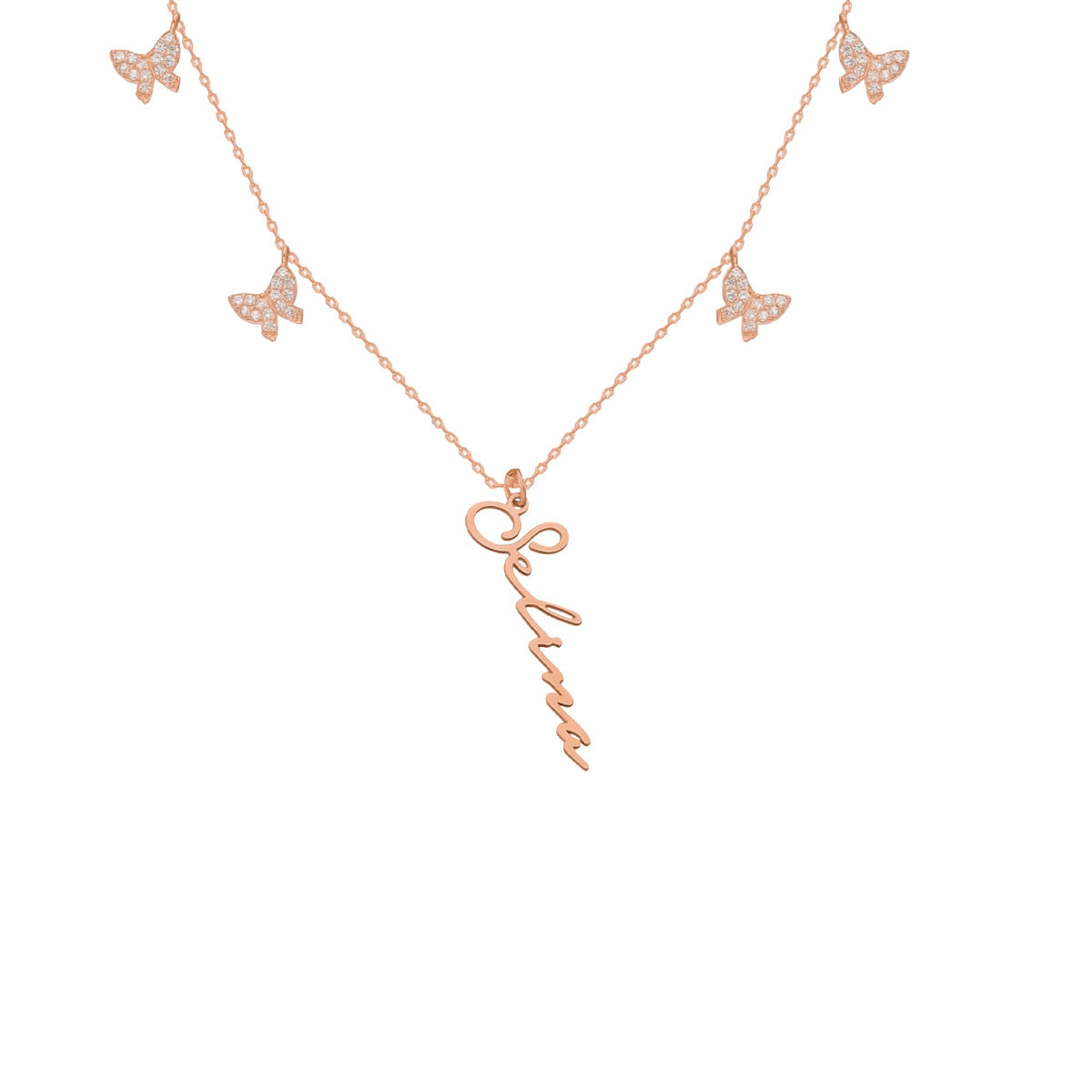 Kardelen Butterfly X Signatur Kette - 925 SILBER