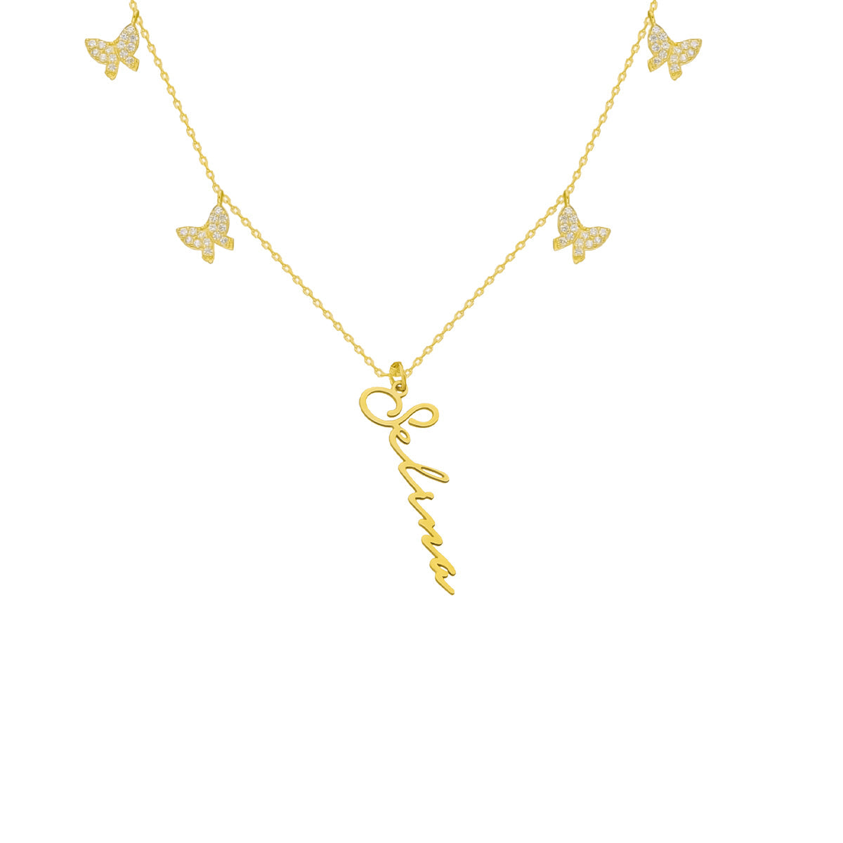 Kardelen Butterfly x Signatur Kette - 925 SILBER