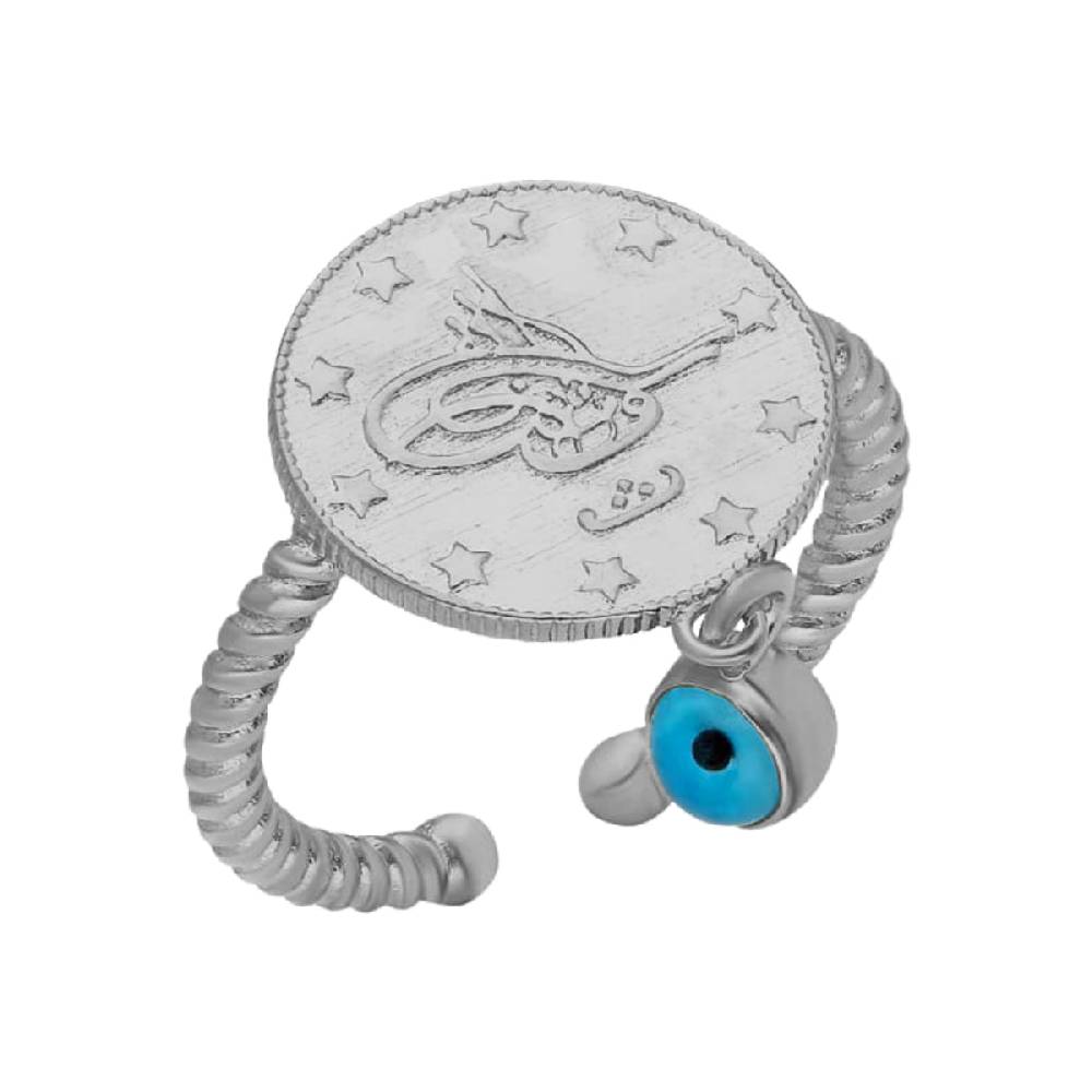 Kardelen Ceyrek Ring Mit Nazar - 925 SILBER