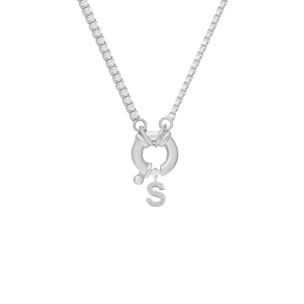 Kardelen Chain Design Iced-Buchstabe - 925 SILBER