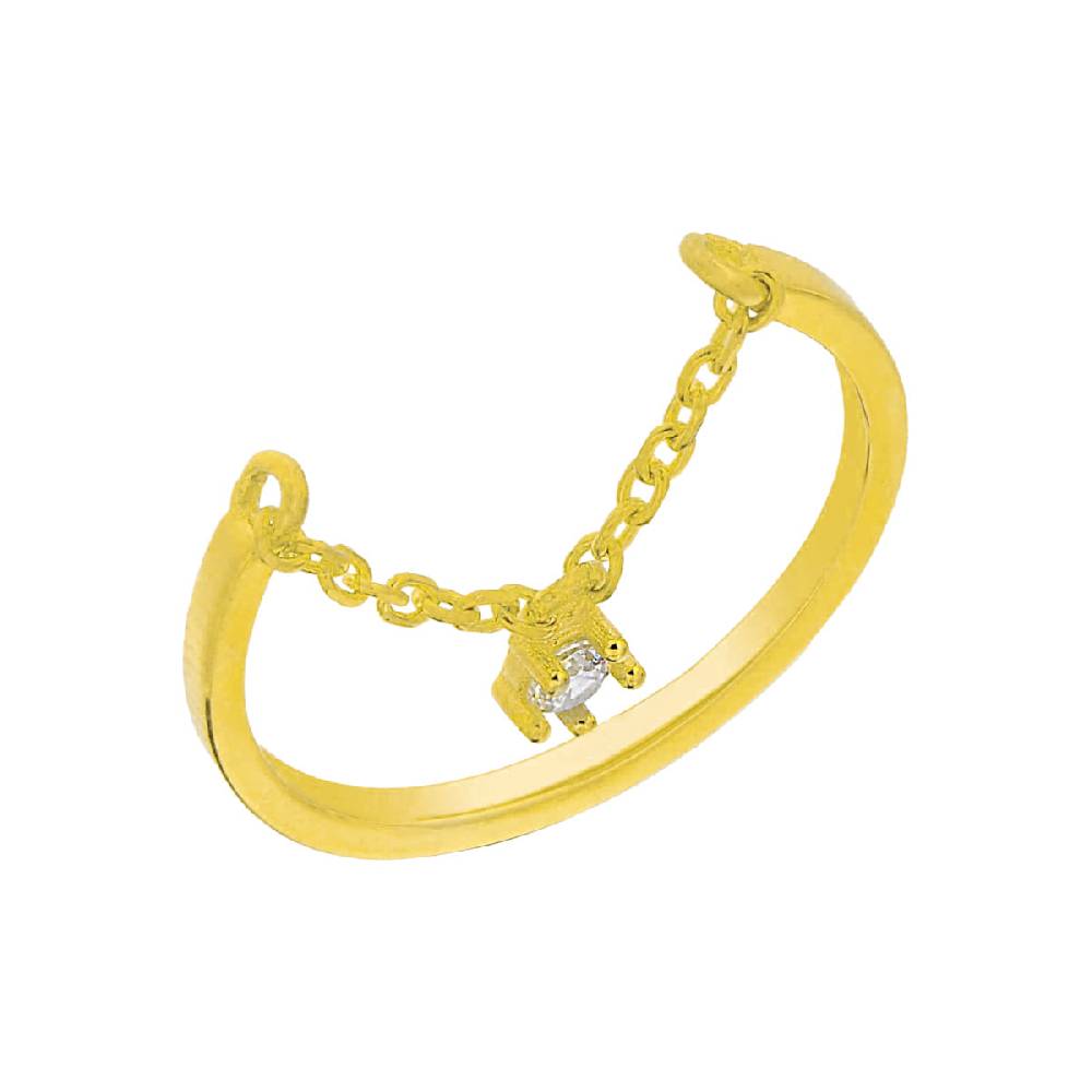 Kardelen Chain Zirkonia Ring - 925 SILBER
