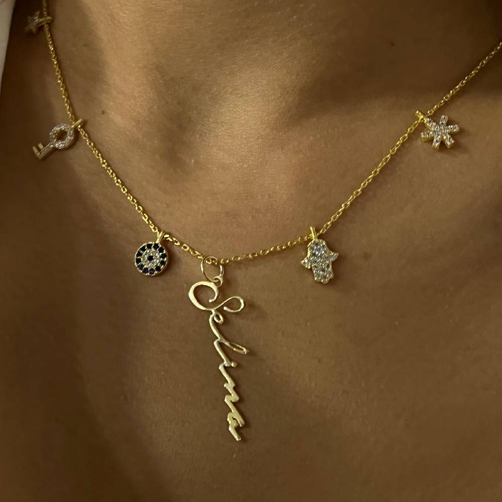 Kardelen Charm Signatur Halskette - 925 SILBER