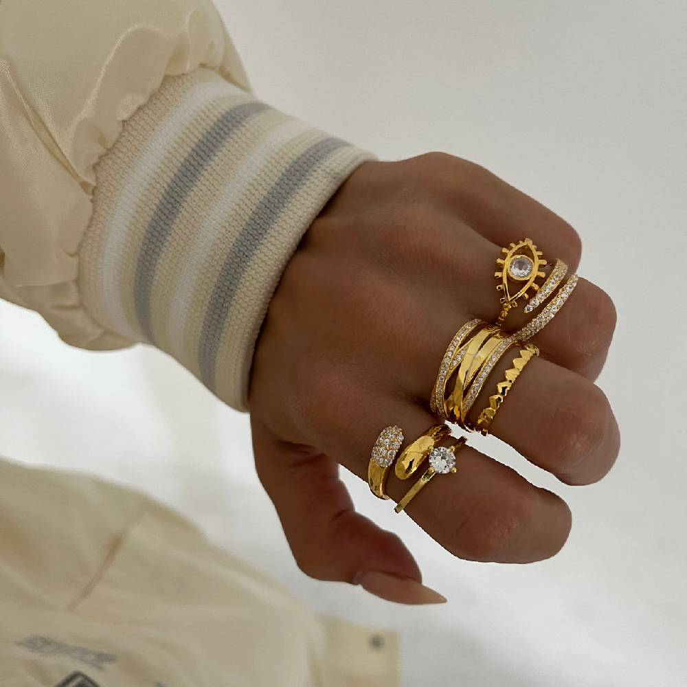 Kardelen Circle Zirkonia Ring - 925 SILBER