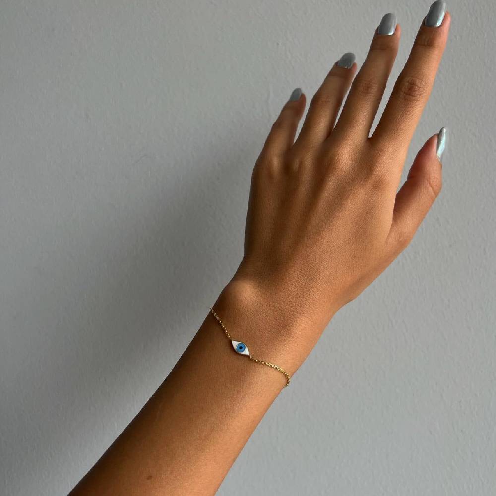 Kardelen COLORFULL MINI EYE ARMKETTE - 925 SILBER