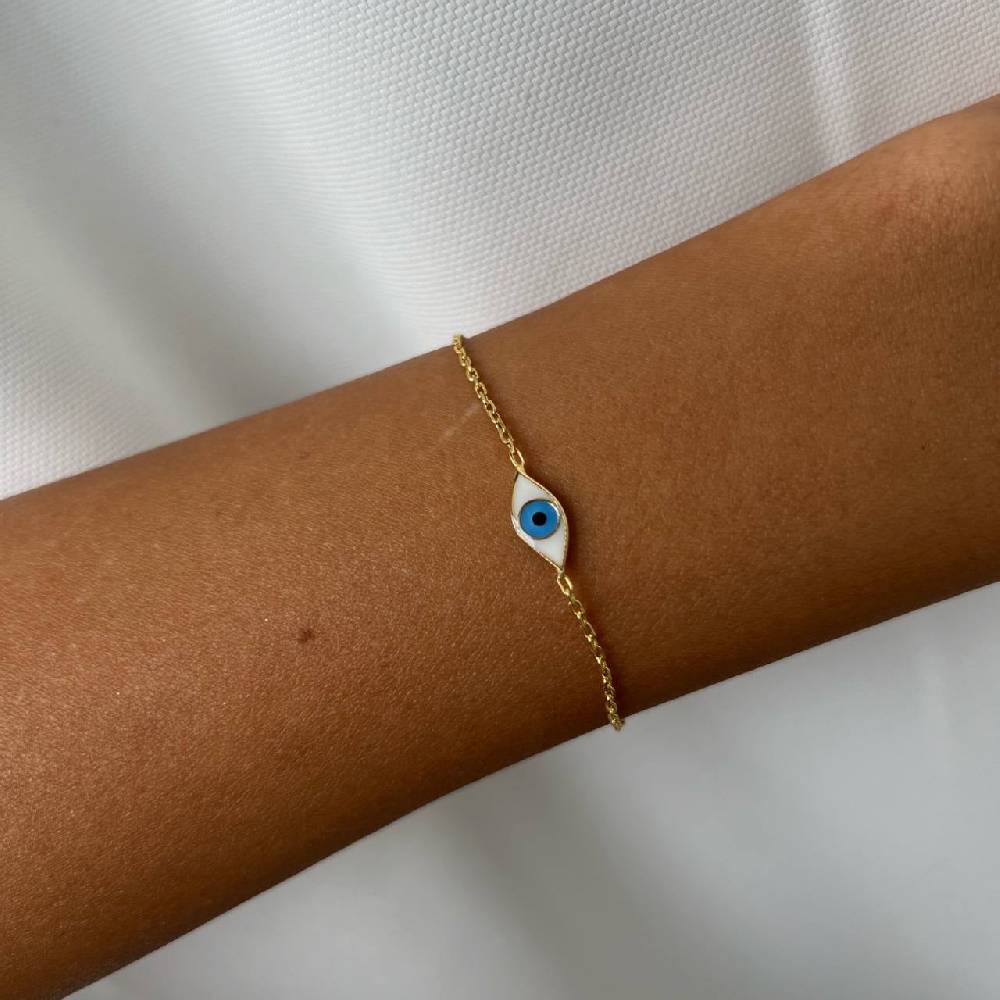 Kardelen COLORFULL MINI EYE ARMKETTE - 925 SILBER