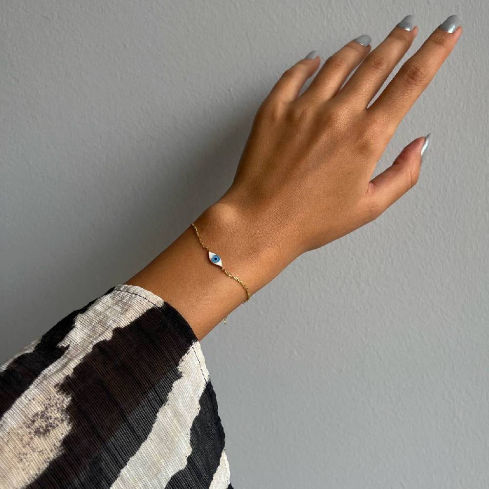 Kardelen COLORFULL MINI EYE ARMKETTE - 925 SILBER