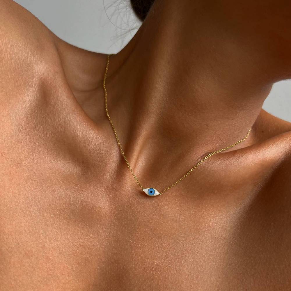 Kardelen COLORFULL MINI EYE NECKLACE - 925 SILBER