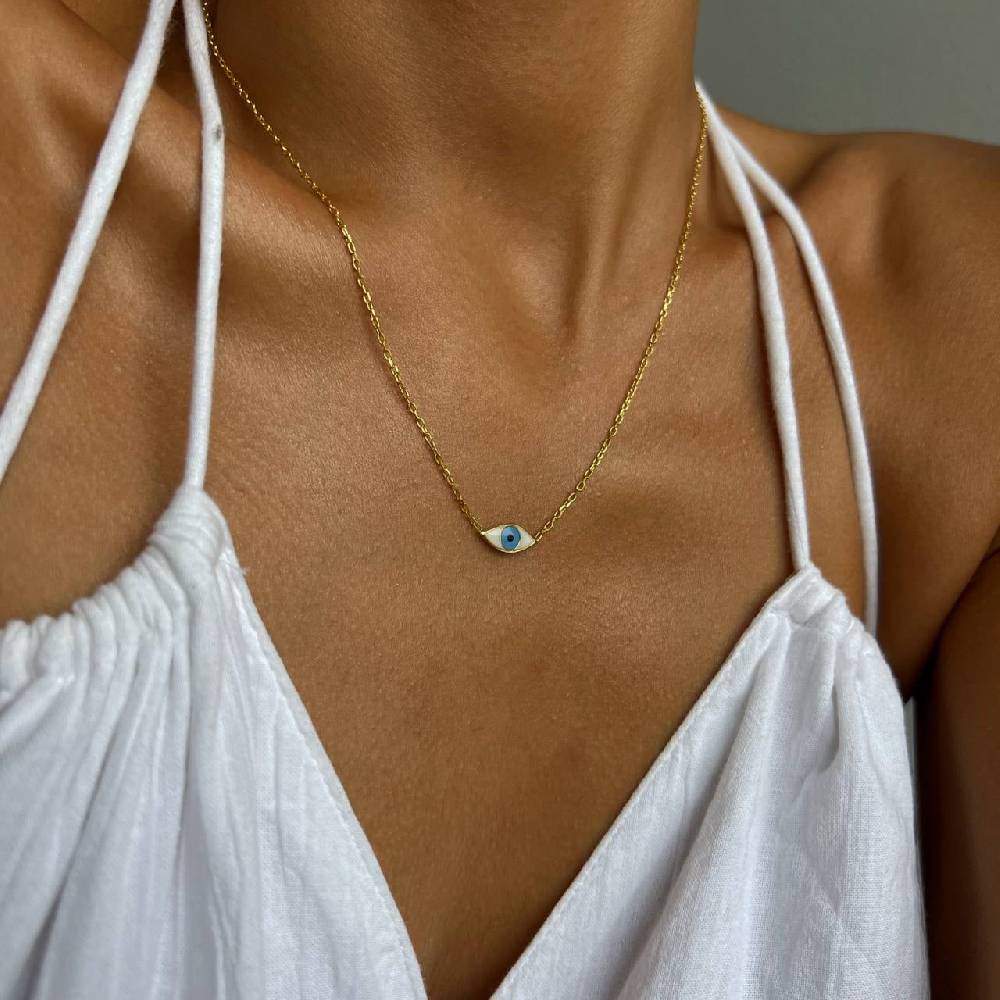 Kardelen COLORFULL MINI EYE NECKLACE - 925 SILBER