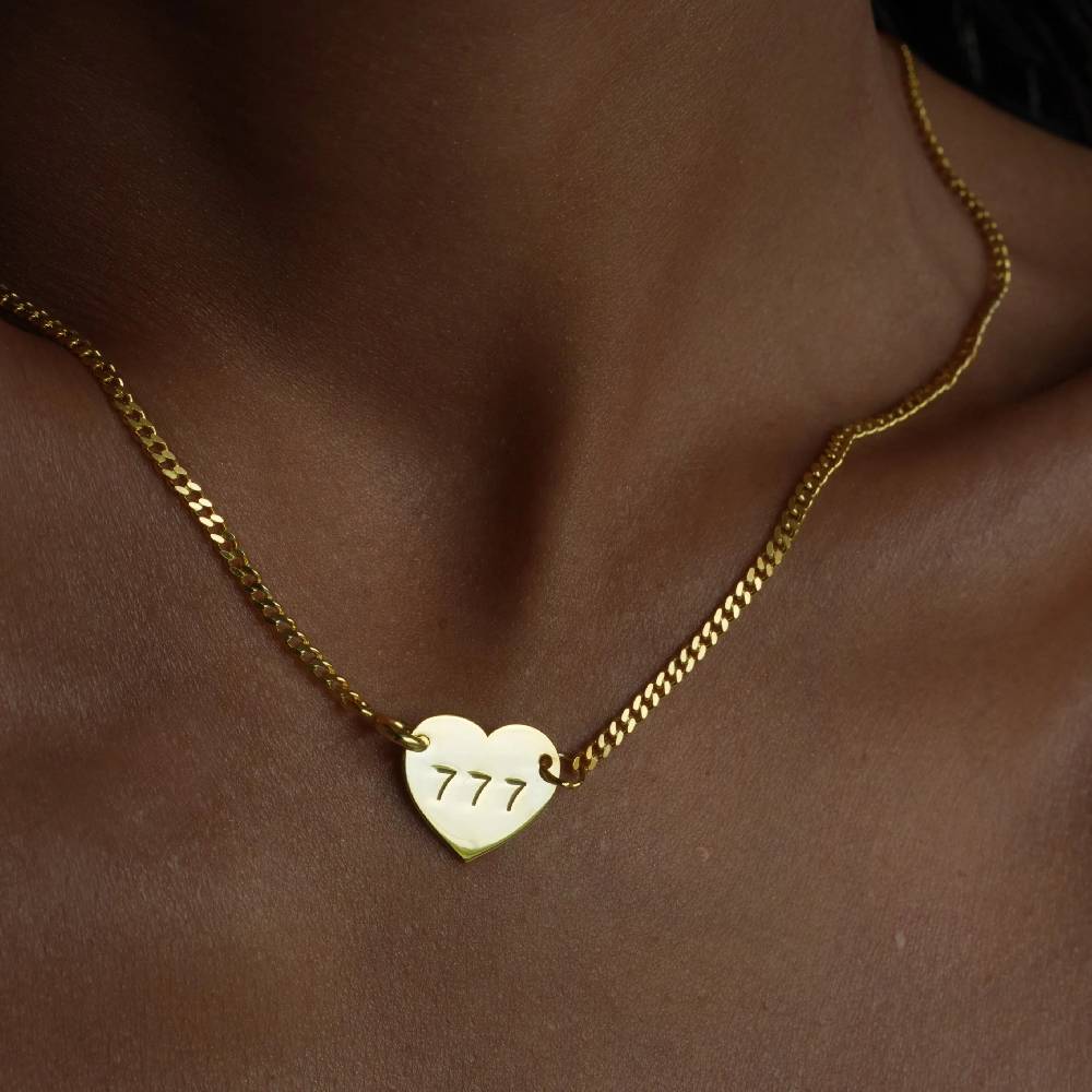 Kardelen CUBAN HEART NECKLACE - 925 SILBER