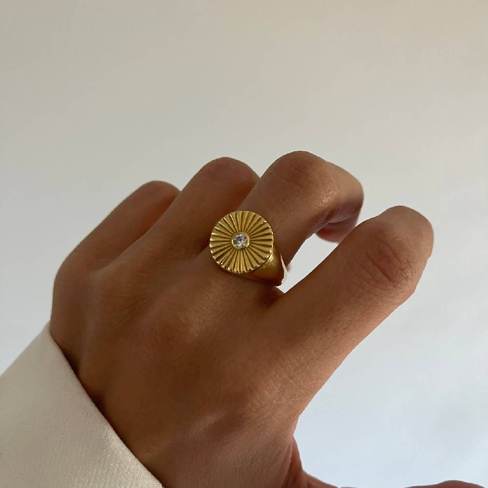 Kardelen Daisy Solitaire Ring - 925 SILBER