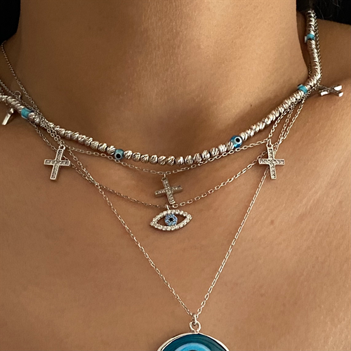 Kardelen Dorica Nazar Halskette - 925 SILBER