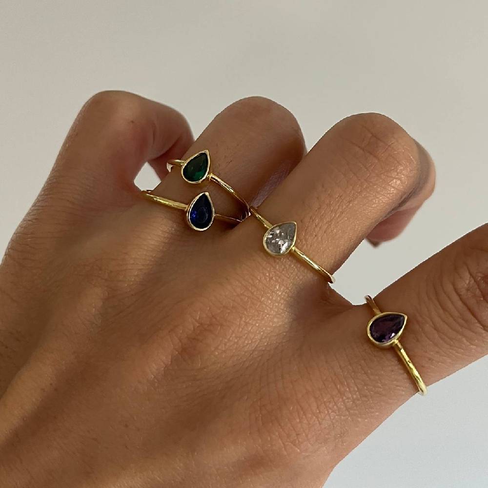 Kardelen Drop Ring - 925 SILBER