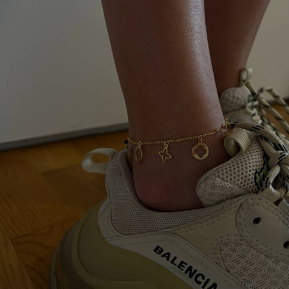 Kardelen ELENORA CHARM FUSSKETTE - 925 SILBER