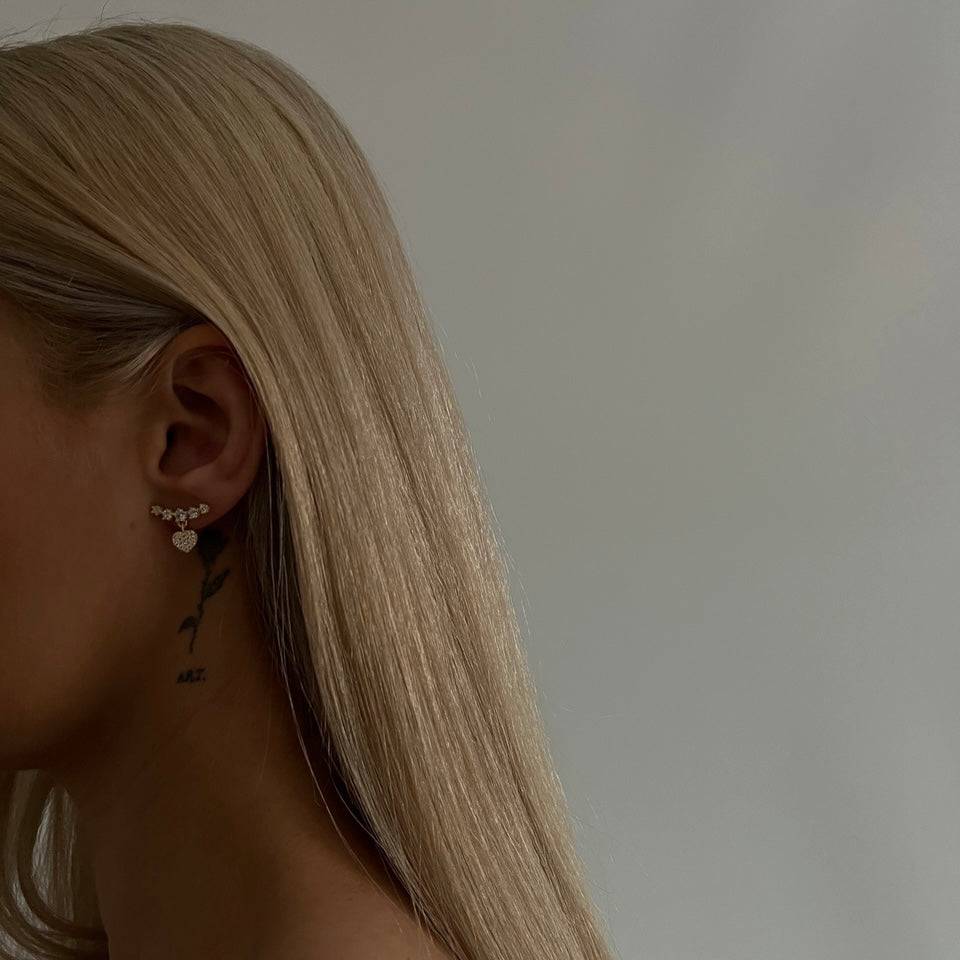 Kardelen ESTEE MIT HERZ OHRRING - 925 SILBER