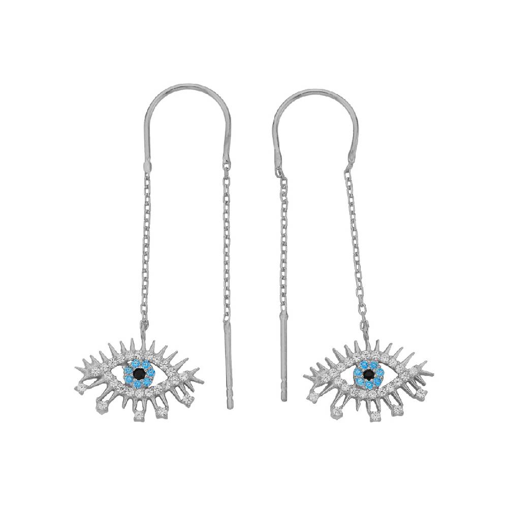 Kardelen Eye Effect Hängend Ohrring - 925 SILBER