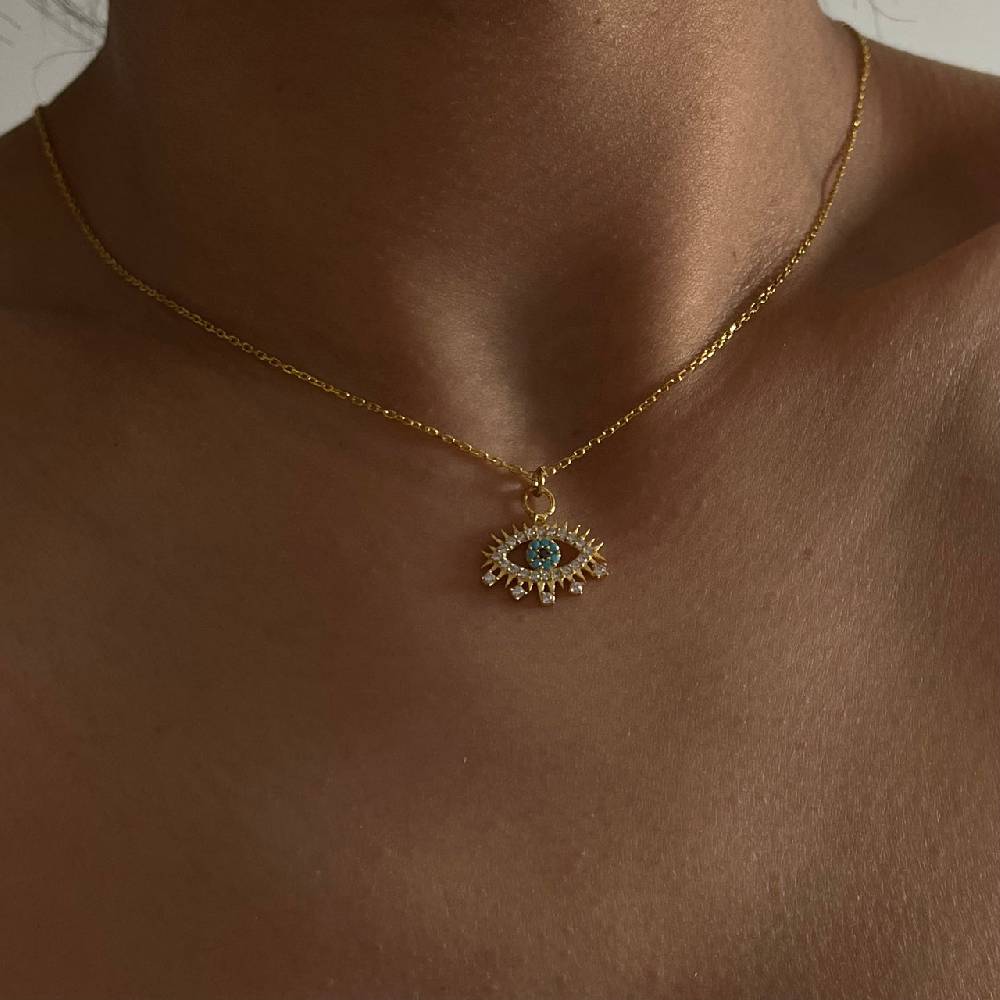 Kardelen Eye Effect Kette - 925 SILBER