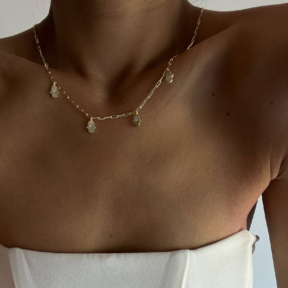 Kardelen Fatimas Hand Chocker Kette - 925 SILBER