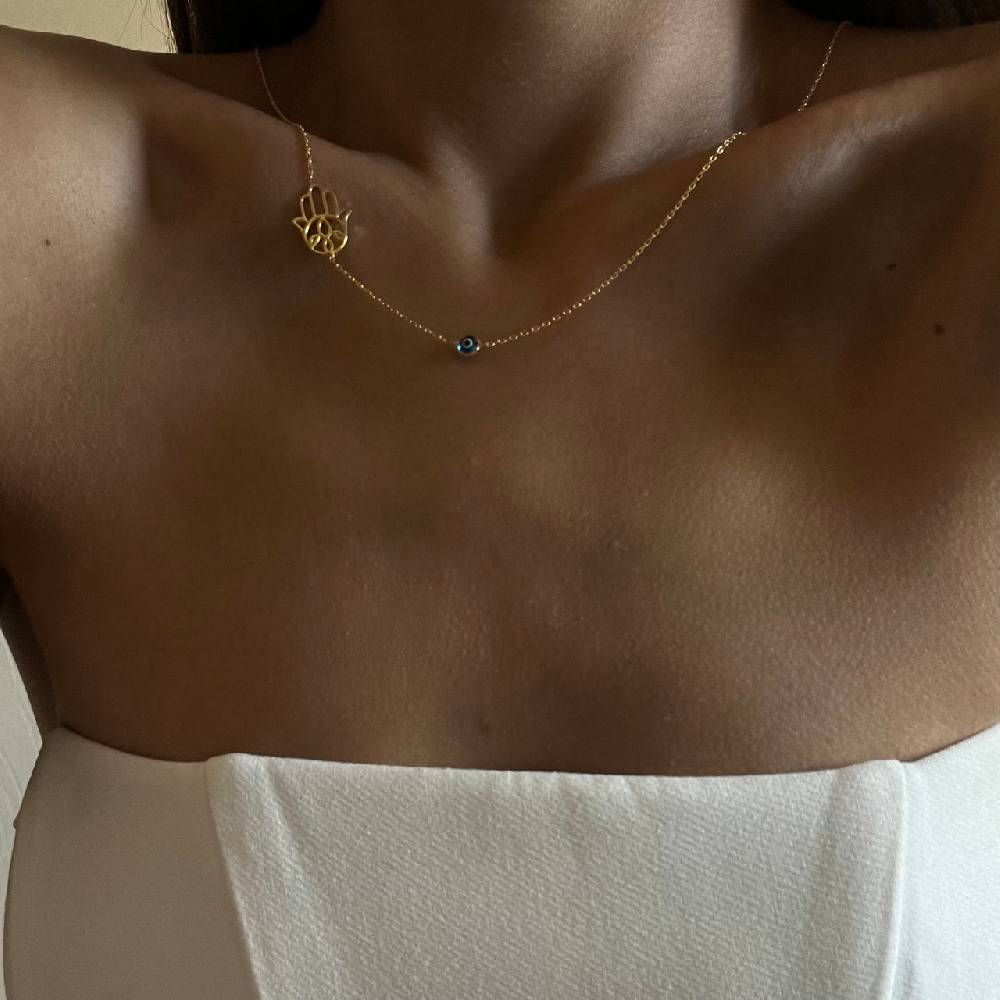 Kardelen FATIMAS HAND KETTE MIT NAZAR - 925 SILBER