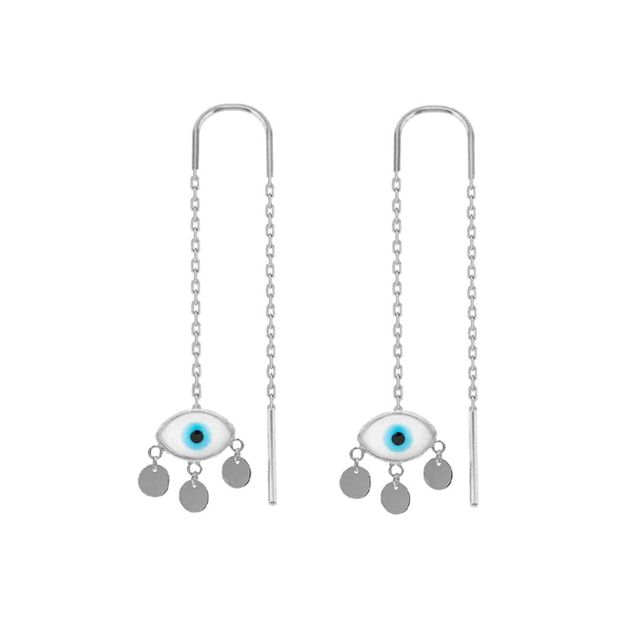 Kardelen Firuze White Eye Ohrring - 925 SILBER