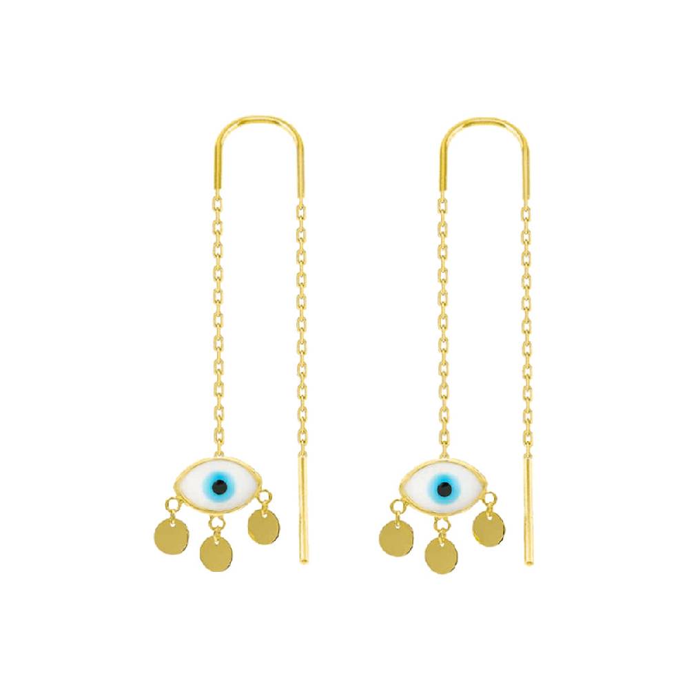 Kardelen Firuze White Eye Ohrring - 925 SILBER