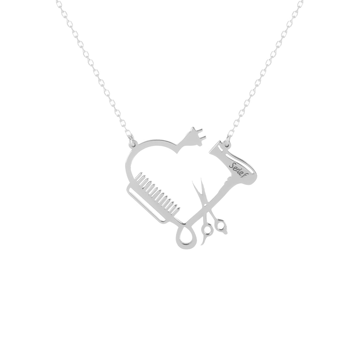 Kardelen Friseur Kette Gravur - 925 SILBER