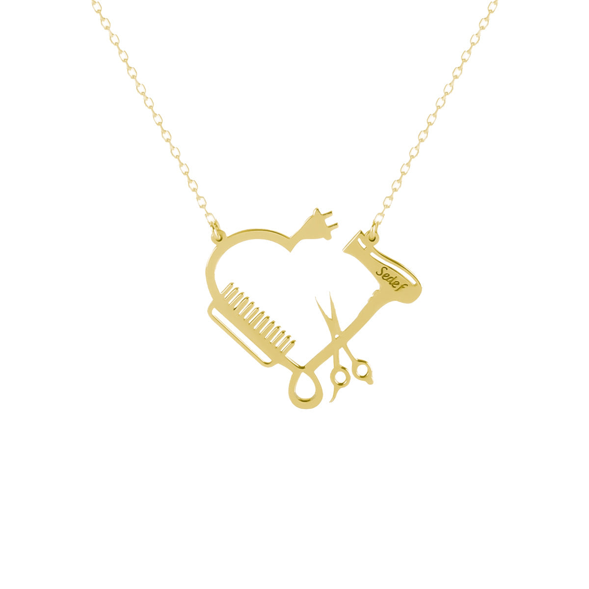 Kardelen Friseur Kette Gravur - 925 SILBER