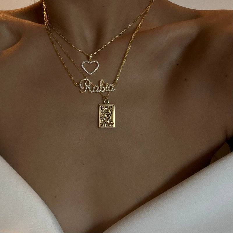 Kardelen Full Zirkonia Herz Kette - 925 SILBER