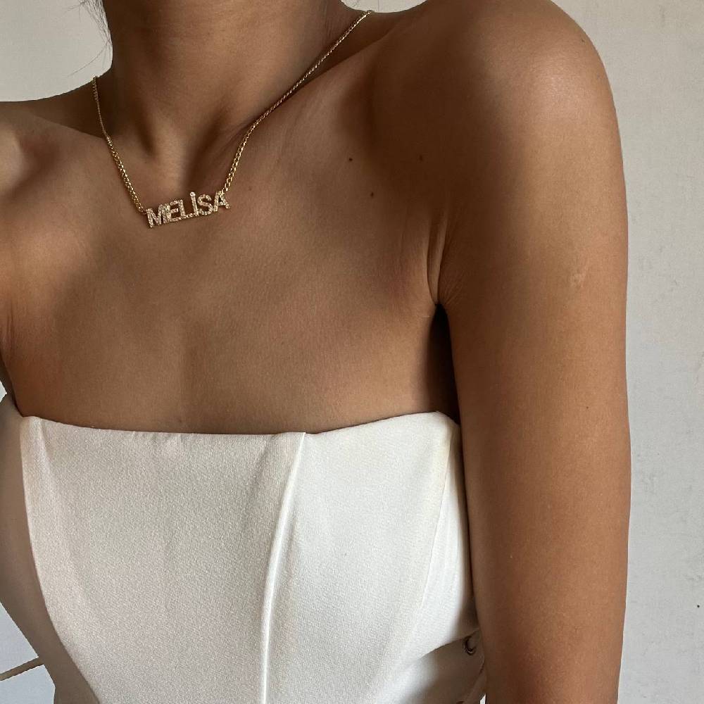 Kardelen Full Zirkonia Namenskette II - 925 SILBER